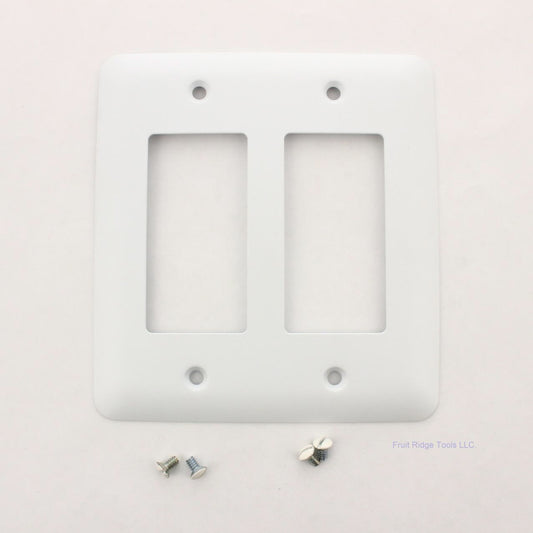 Amerelle White Powder Coated Steel 2-Gang Rocker Switch Wallplate 935RRW