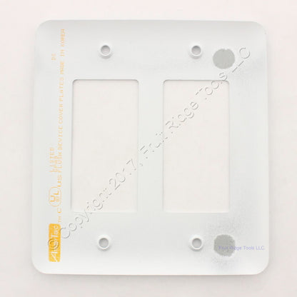 Amerelle White Powder Coated Steel 2-Gang Rocker Switch Wallplate 935RRW