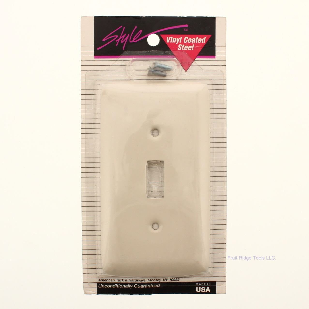 Amerelle Almond Vinyl Coated Steel 1-Gang Toggle Light Switch Wallplate 935TAL