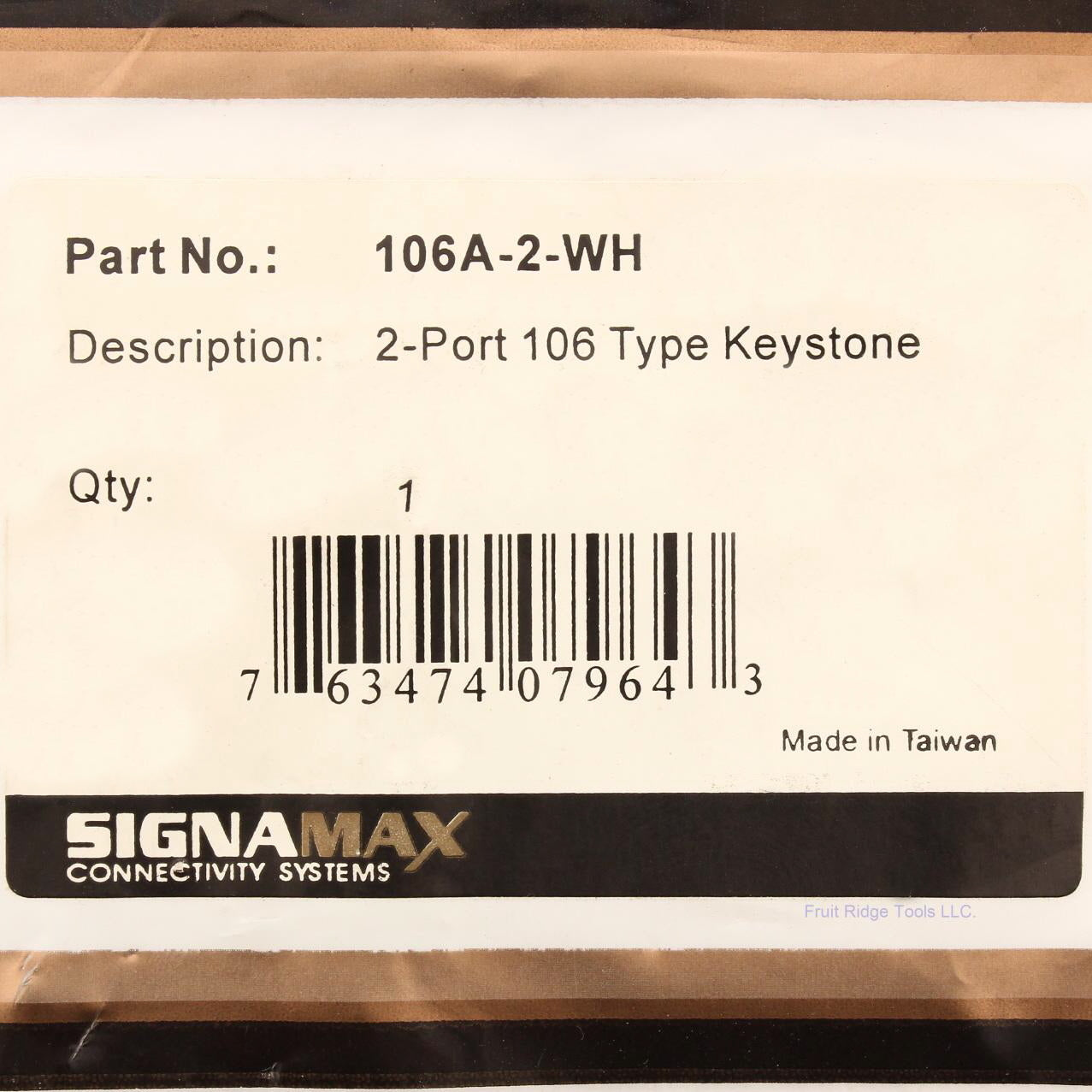 SignaMax 106A-2-WH 2-Port 106 Type Keystone