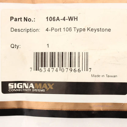 SignaMax 4-Port 106 Type Keystone 106A-4-WH