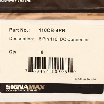 10pk SignaMax 8 Pin 110 IDC Connectors C-4 Clip Blocks Terminal Patch 110CB-4PR