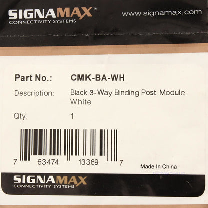 Signamax CMK-BA-WH Black 3-WAy Binding Post Module White