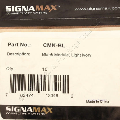 10 Pack SignaMax Light Ivory Blank Module Inserts CMK-BL