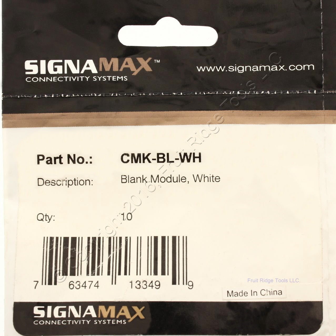 10 Pack SignaMax White Blank Module Inserts CMK-BL-WH