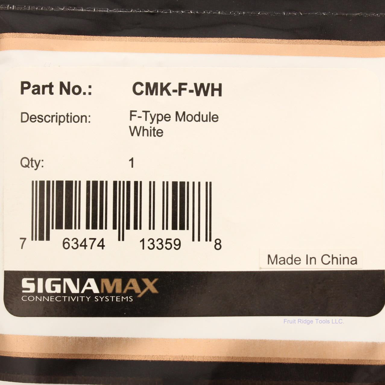 F-Type Module White Coaxial Connector Pack Of 1 BY SIGMA MAX CMK-F-WH