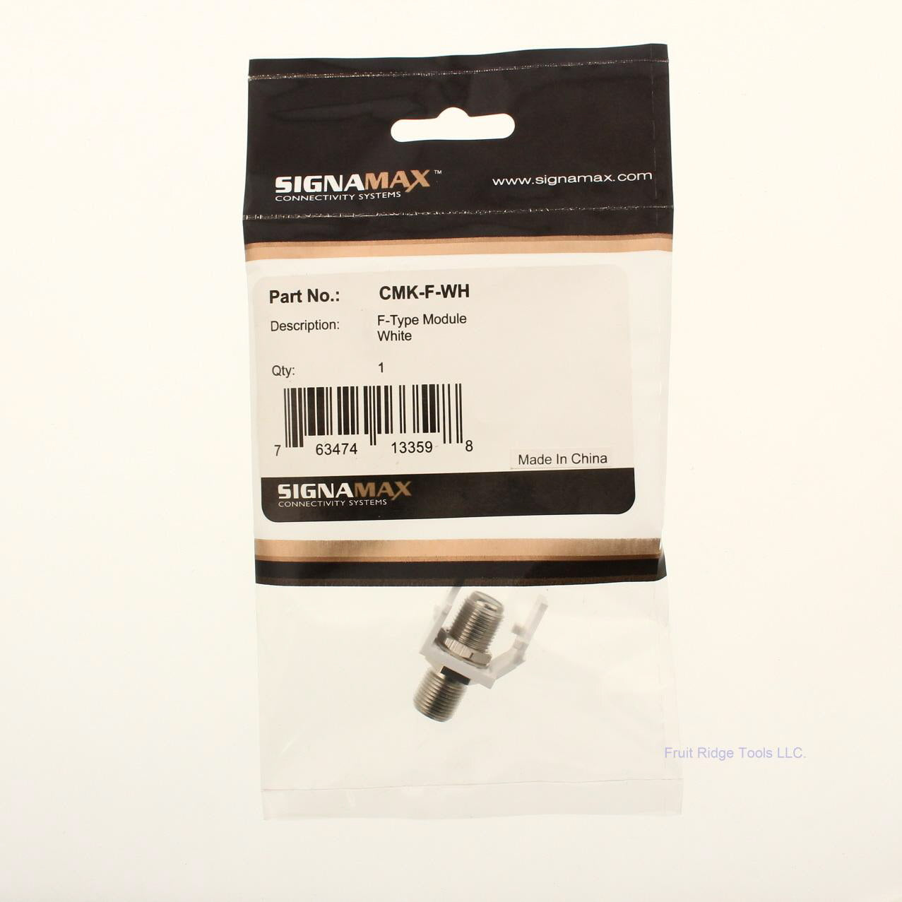 F-Type Module White Coaxial Connector Pack Of 1 BY SIGMA MAX CMK-F-WH
