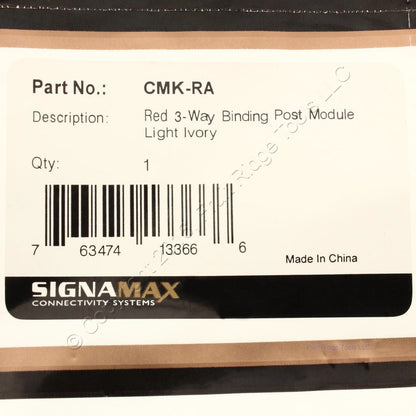 Signamax CMK-RA Red 3-Way Binding Post Module Light Ivory
