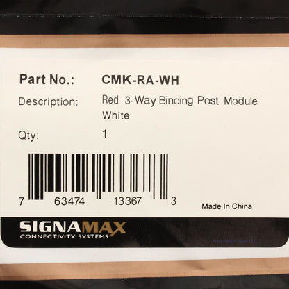 Signamax CMK-RA-WH Red 3-Way Binding Post Module White