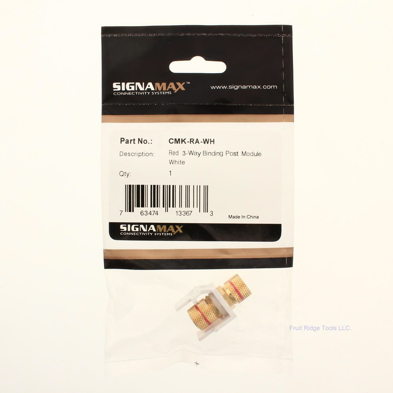 Signamax CMK-RA-WH Red 3-Way Binding Post Module White