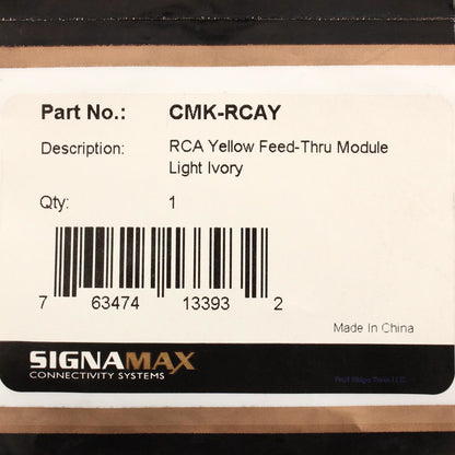 SignaMax Light Ivory RCA Yellow Feed-Thru Module CMK-RCAY