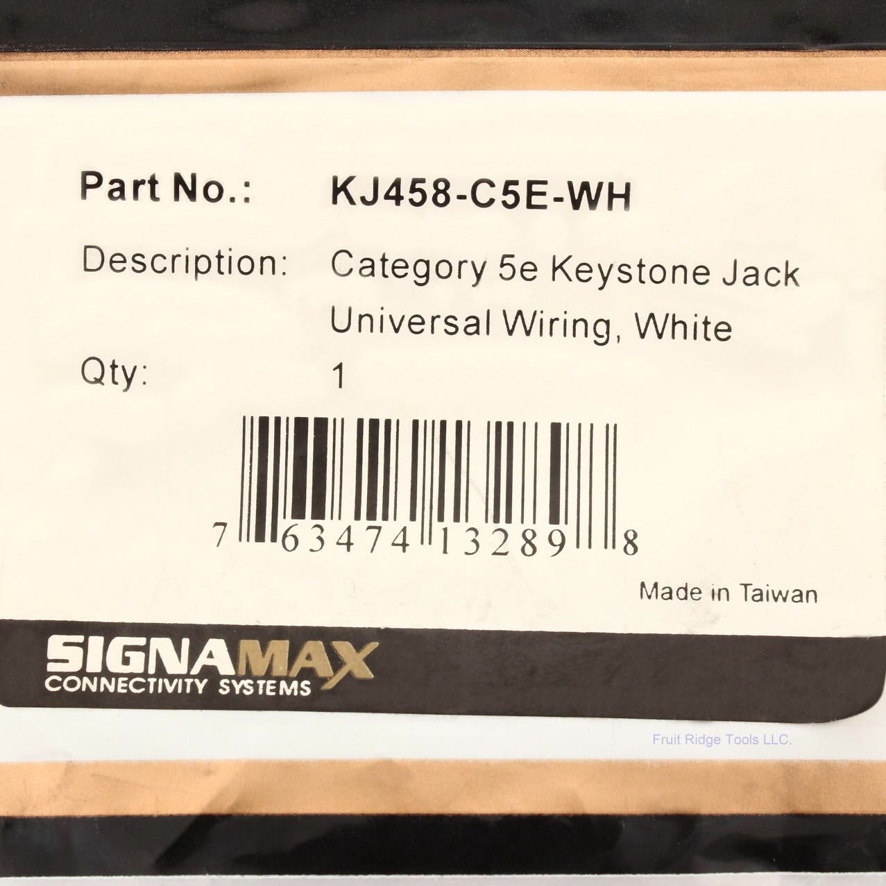 SignaMax J458-C5E-WH White Category 5e Keystone Jack