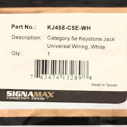 SignaMax J458-C5E-WH White Category 5e Keystone Jack