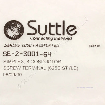 Suttle SE-2-3001-64 Simplex 4 Conductor Screw Terminal