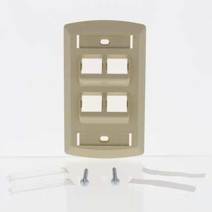 Suttle SE-STAR500AF-52 Ivory Angled Face 4-Port Nylon Wallplate