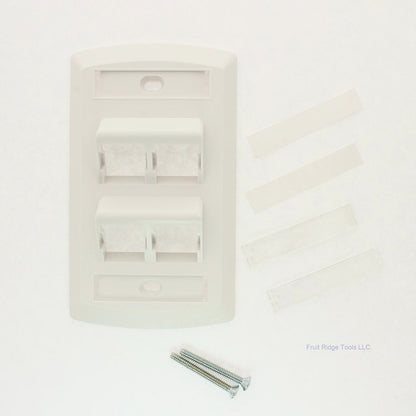 Suttle- WHITE Angled Face 4-Port Wallplate