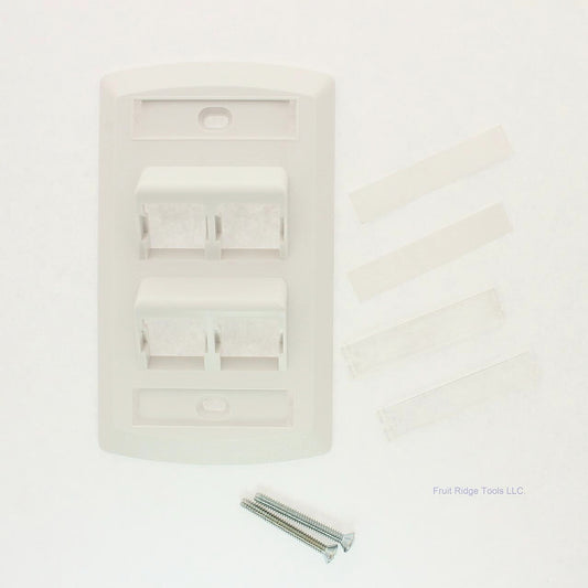 Suttle- WHITE Angled Face 4-Port Wallplate