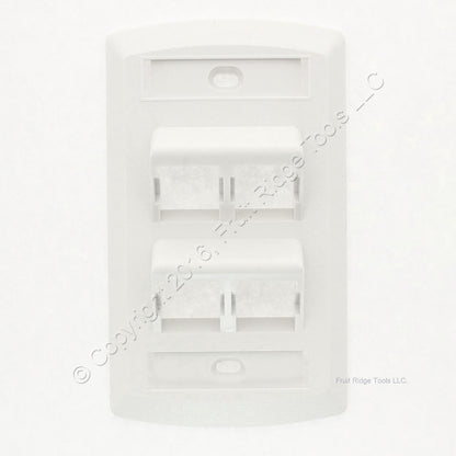 Suttle- WHITE Angled Face 4-Port Wallplate