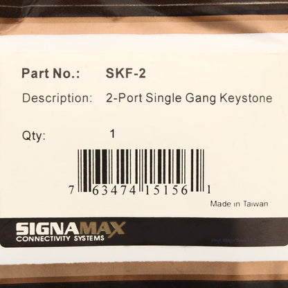 Signamax SKF-2 2-Port Single Gang Keystone