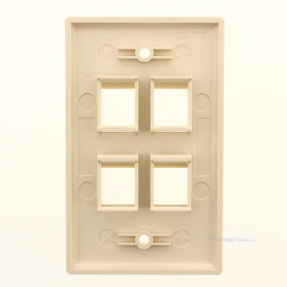 Signamax 1-Gang Ivory Plastic 4-Port Data Jack Cover Plate Non-Loaded SKF-4