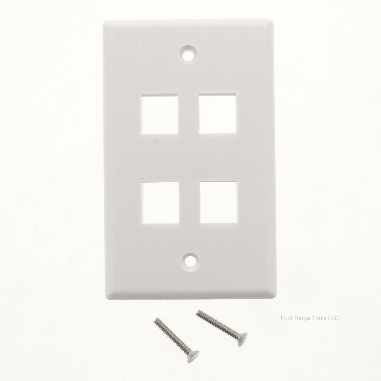 SignaMax SKF-4-WH White 4-Port Single Gang Keystone Cover Plate