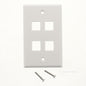SignaMax SKF-4-WH White 4-Port Single Gang Keystone Cover Plate