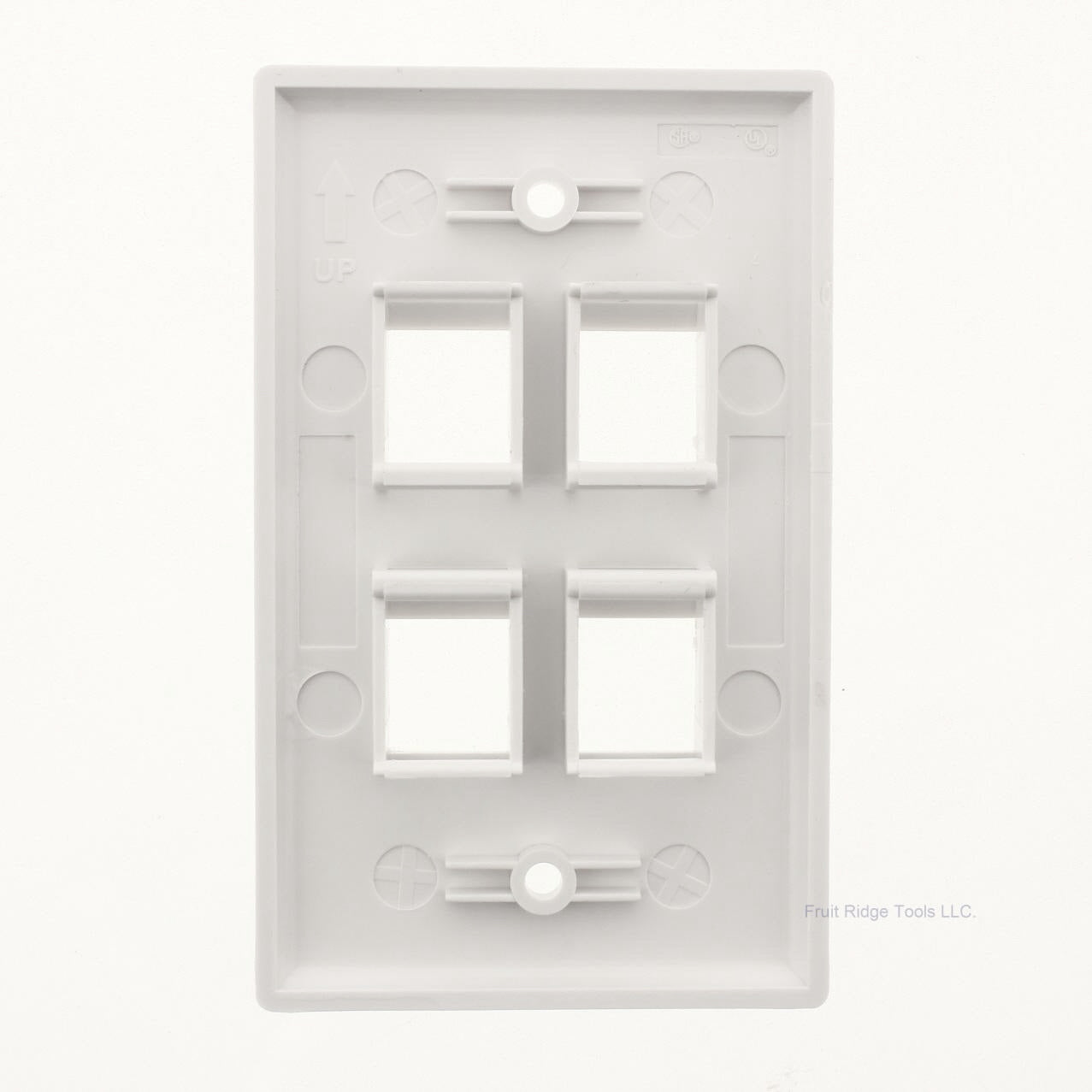 SignaMax SKF-4-WH White 4-Port Single Gang Keystone Cover Plate