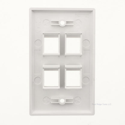 SignaMax SKF-4-WH White 4-Port Single Gang Keystone Cover Plate