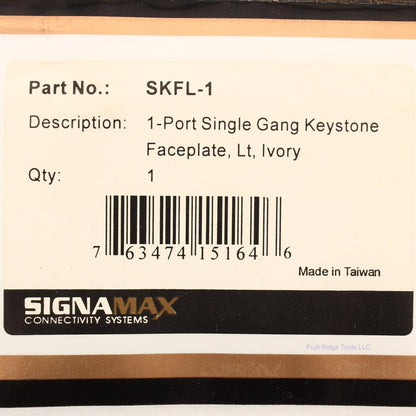 Signa Max SKFL-1 Light Ivory 1-Port Single Gang Keystone Faceplate