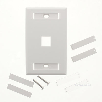 Signa Max SKFL-1-WH White 1-Port Single Gang Keystone Faceplate