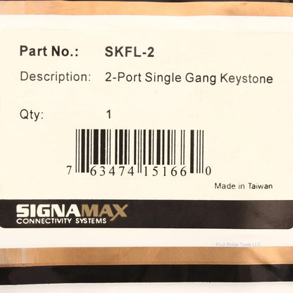 Signamax SKFL-2 2-Port Single Gang Keystone