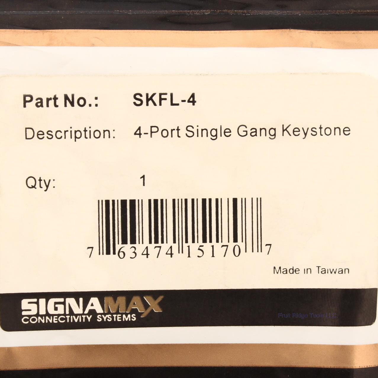 Signamax SKFL-4 4-Port Single Gang Keystone