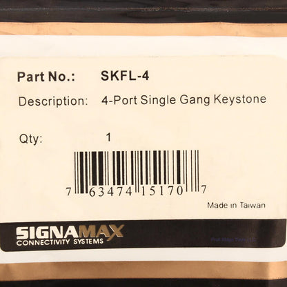 Signamax SKFL-4 4-Port Single Gang Keystone
