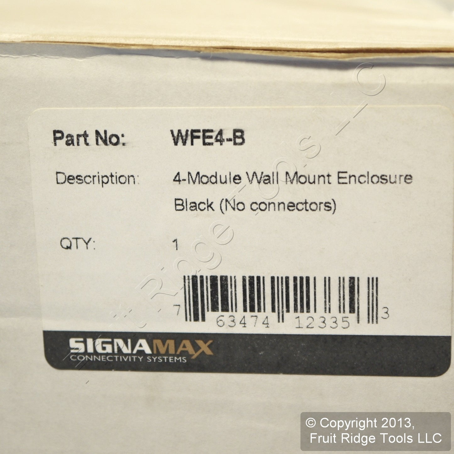 Signamax Black Fiber Optic 4-Module Wall Mount Enclosure w/ Access Door WFE4-B