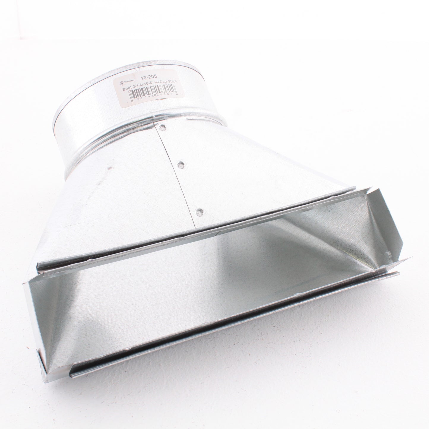 Snappy 13-205 End Boot 2-1/4" x 10-5" 90 Degree Stack Galvanized Steel Ductwork