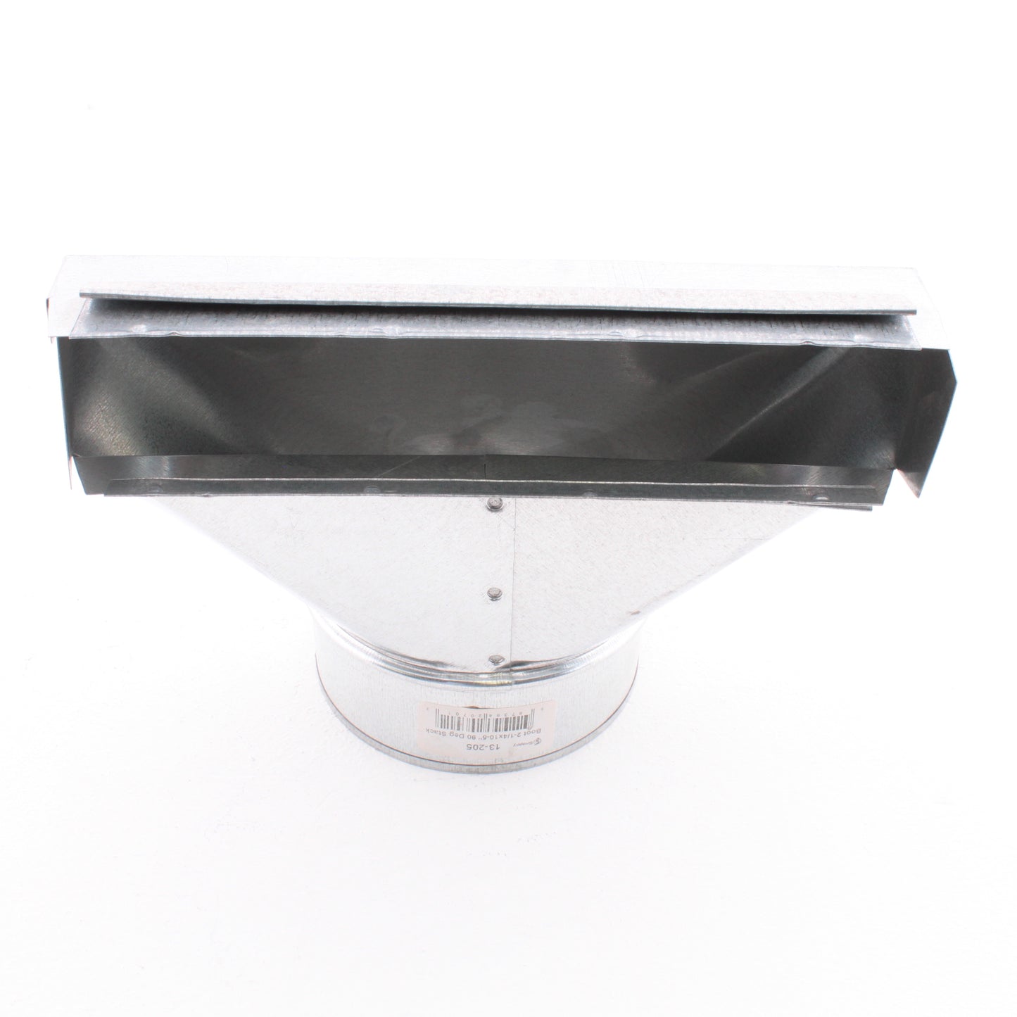 Snappy 13-205 End Boot 2-1/4" x 10-5" 90 Degree Stack Galvanized Steel Ductwork