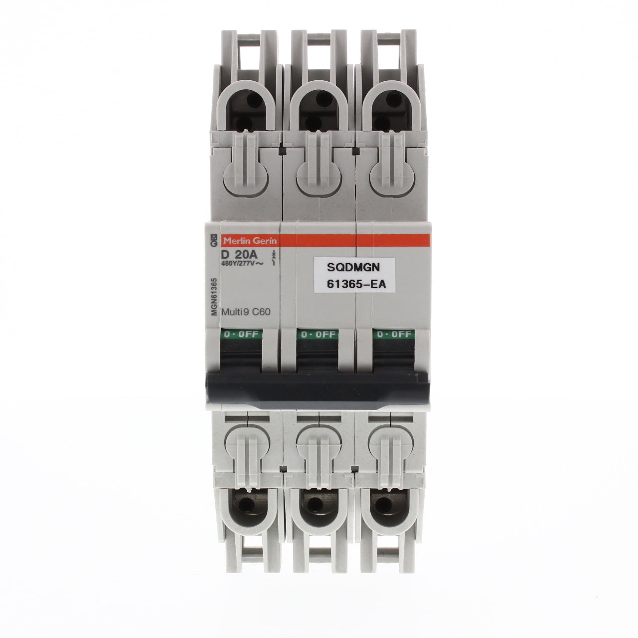 Square D MGN61365 Miniature Circuit Breaker 20 Amp 480Y/277VAC DIN Rail Mount