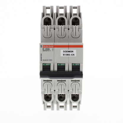 Square D MGN61365 Miniature Circuit Breaker 20 Amp 480Y/277VAC DIN Rail Mount