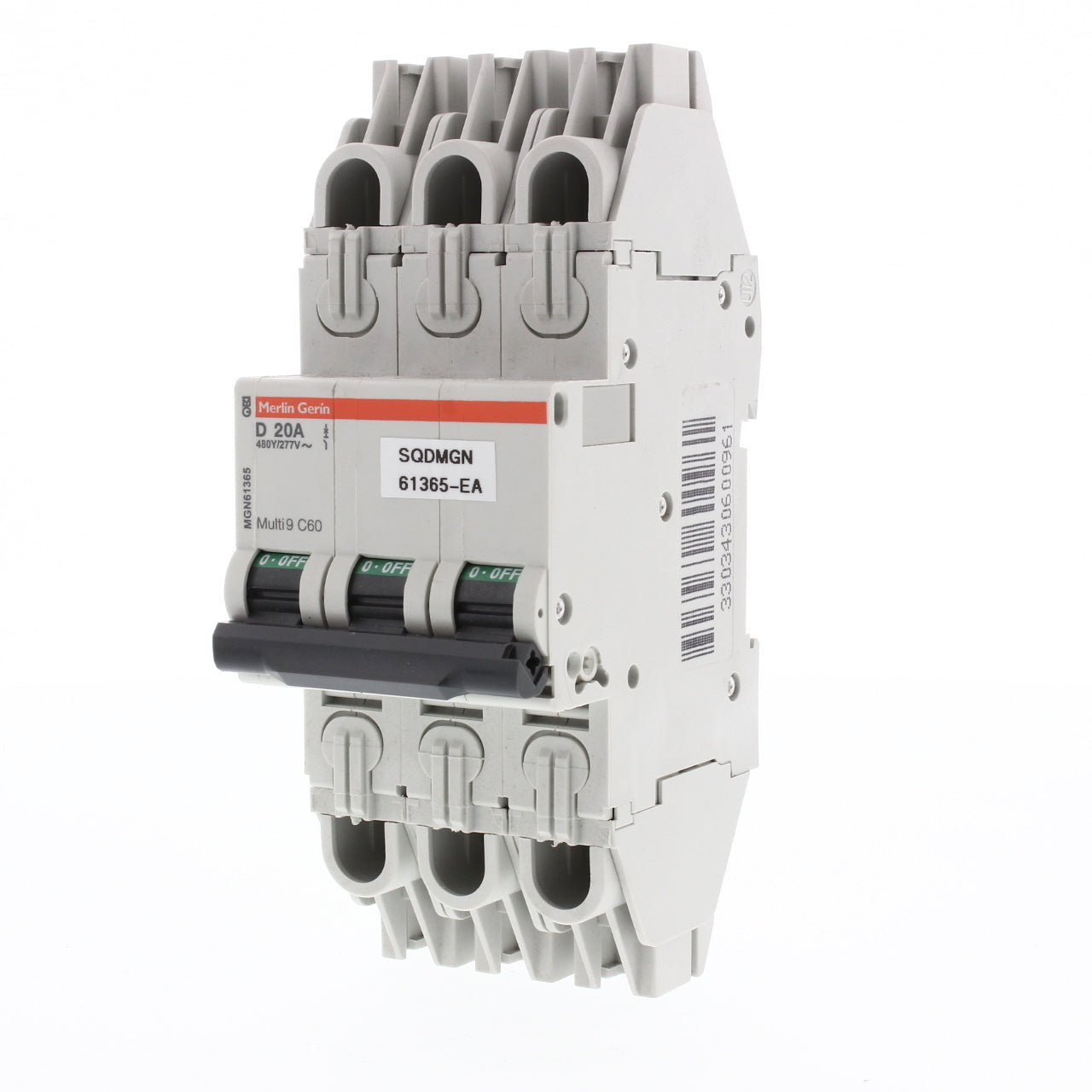 Square D MGN61365 Miniature Circuit Breaker 20 Amp 480Y/277VAC DIN Rail Mount