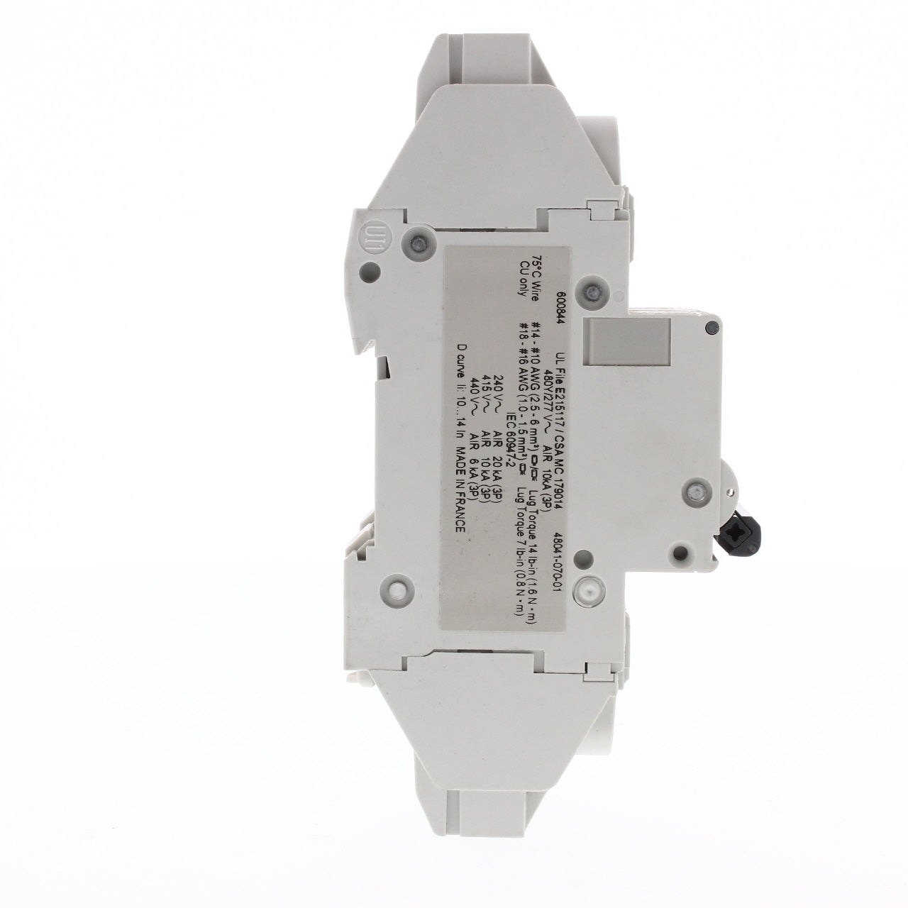 Square D MGN61365 Miniature Circuit Breaker 20 Amp 480Y/277VAC DIN Rail Mount