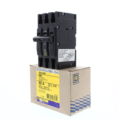 Square D QOU380 Miniature Circuit Breaker 80A 240VAC 3-Pole DIN Rail Mount