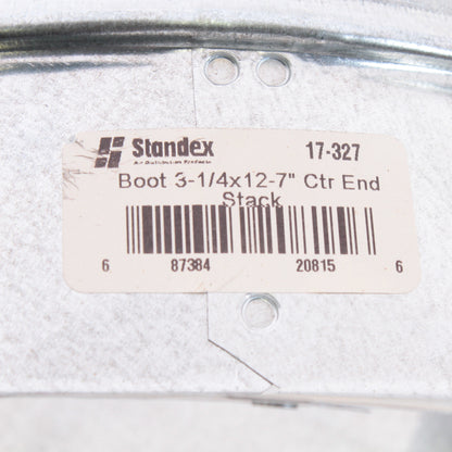 Standex 17-327 3.25" x 12-7" Center End Stack Galvanized Duct Elbow w/ Adj Angle