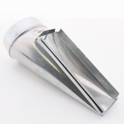Standex 17-327 3.25" x 12-7" Center End Stack Galvanized Duct Elbow w/ Adj Angle