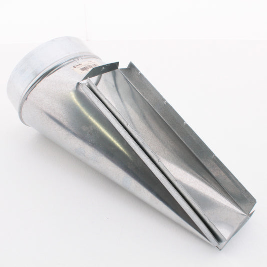 Standex 17-327 3.25" x 12-7" Center End Stack Galvanized Duct Elbow w/ Adj Angle