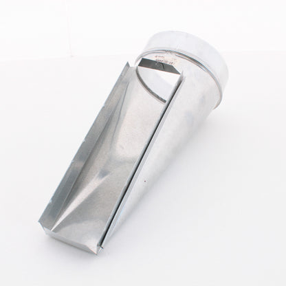 Standex 17-327 3.25" x 12-7" Center End Stack Galvanized Duct Elbow w/ Adj Angle