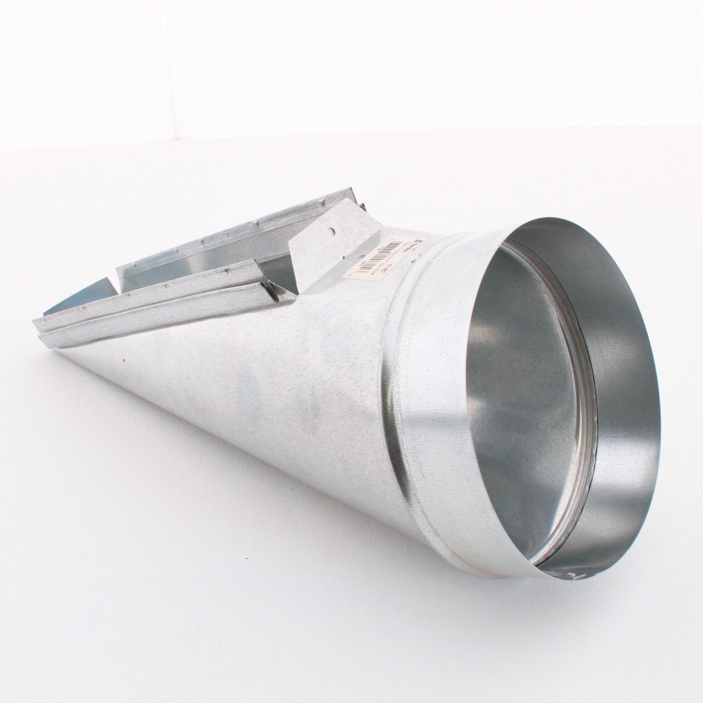 Standex 17-327 3.25" x 12-7" Center End Stack Galvanized Duct Elbow w/ Adj Angle