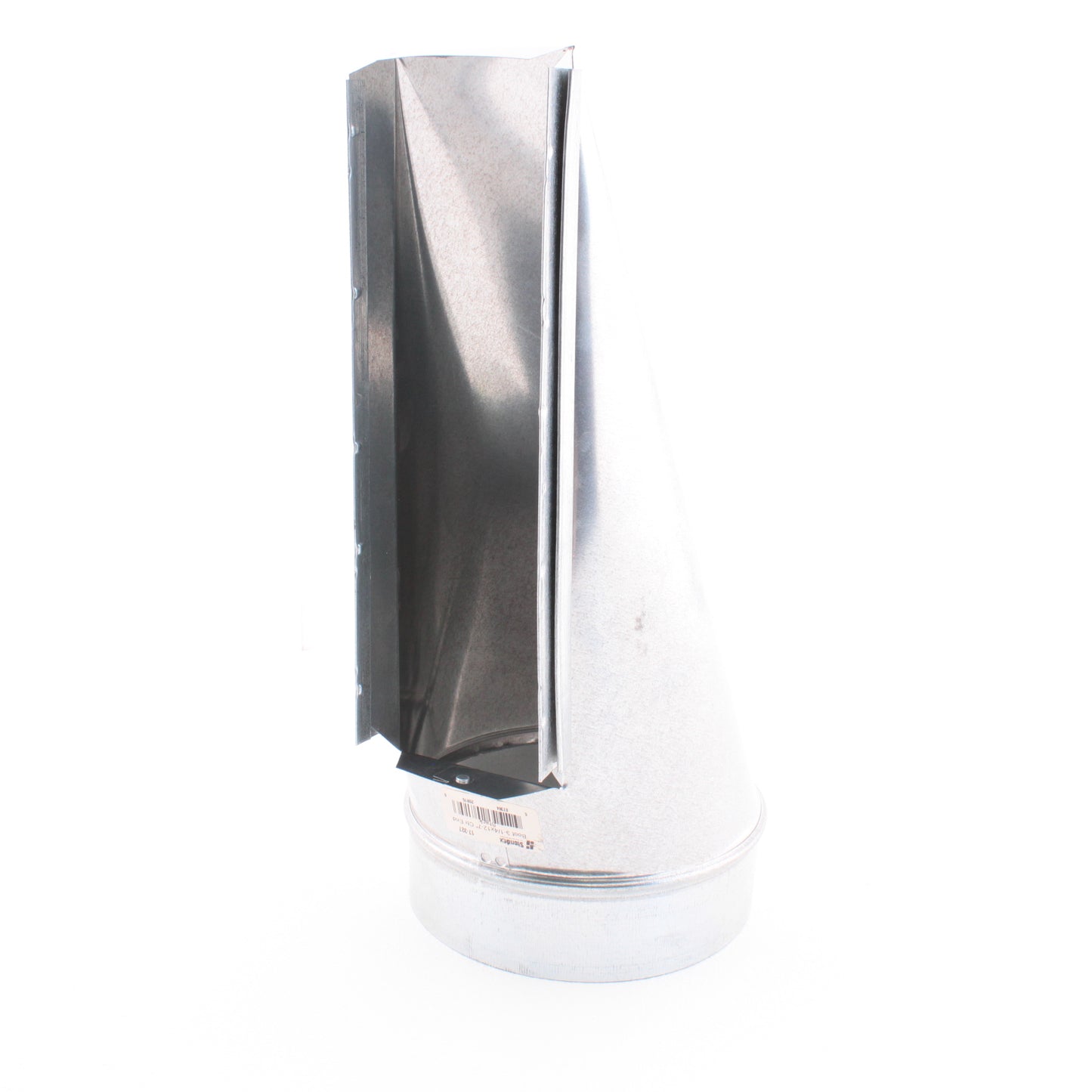 Standex 17-327 3.25" x 12-7" Center End Stack Galvanized Duct Elbow w/ Adj Angle
