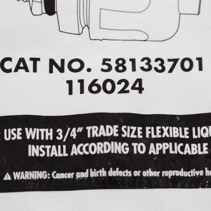 Southwire 58133701 Gray 3/4" Nylon Liquid-Tight Fitting Type-B Connector