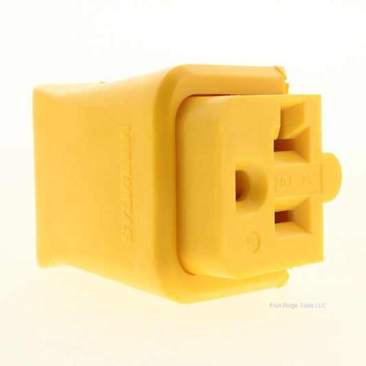 Sylvania Yellow 2-Piece Dead Front Grounding Connector w/ Cord Clamp 2P3W 20A