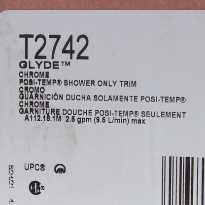 Moen T2742 Chrome Posi-Temp Glyde 2.5 GPM Shower Trim Only